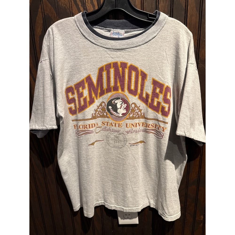 Vintage 1993 Florida State Seminoles FSU T-Shirt Premier Sportswear Gray‎ Mens L